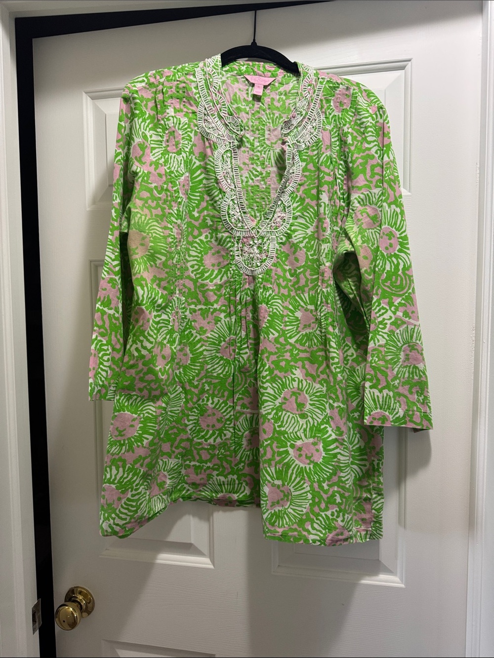 Lilly Pulitzer Pink and Green Floral Tunic